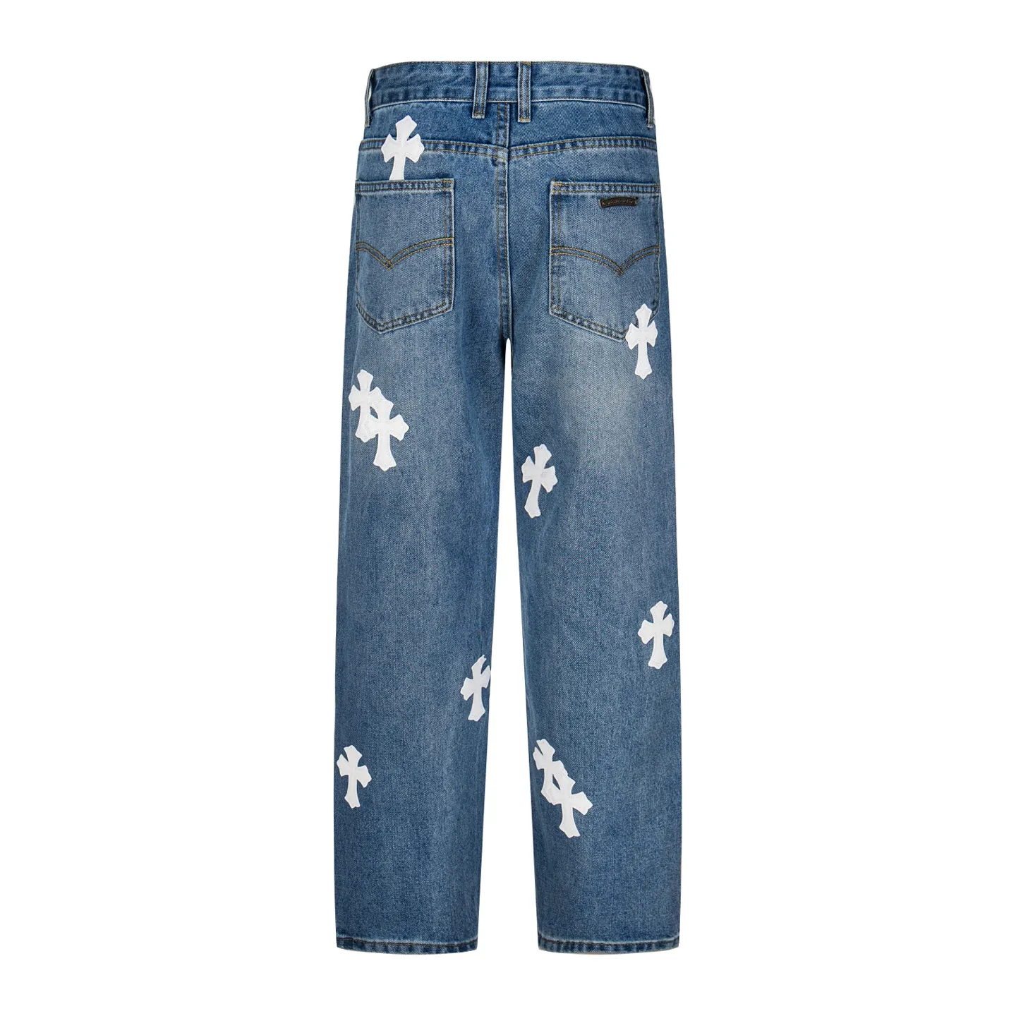 P240 💰 (Top version) Chrome Hearts Jeans Blue Library and White Leather It is well known that chromehearts jeans will use vintage Levis jeans as the base for creation. They usually add their own unique silver buckles and silver ornaments, plus leather embellishments. This is the reason why the value of these vintage jeans doubles, because the base is vintage jeans, and the jeans themselves have been very soft and comfortable after years of baptism. This can be distinguished from ordinary jeans. Regarding the size, you should also refer to the pants data. Color: blue Size: 28-30-32-34-34 (corresponds to S-M-L-XL-XXL)